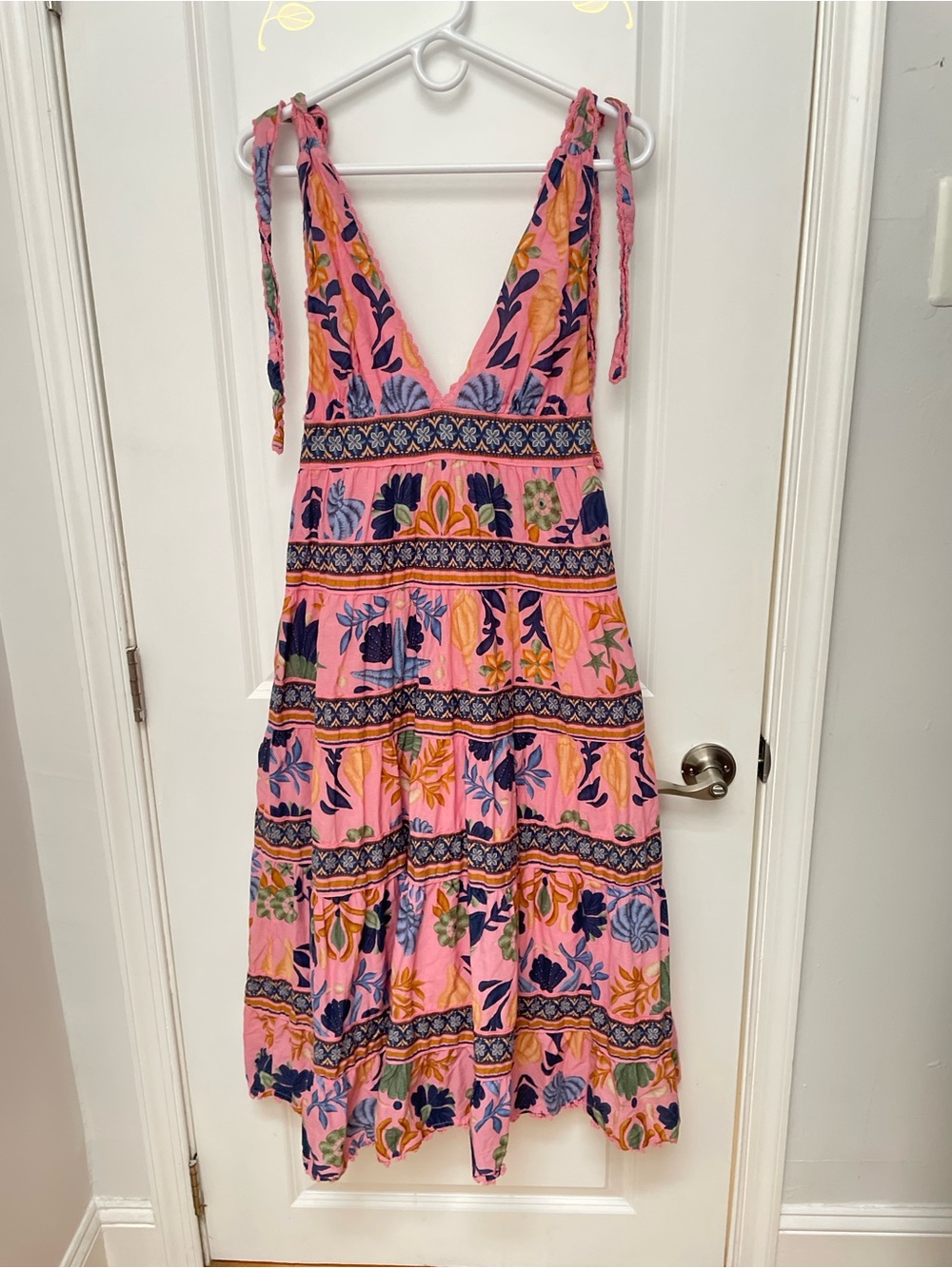 Farm rio size S Seashell Tapestry Dress Summer Floral seashell summer ocean - Picture 4 of 15